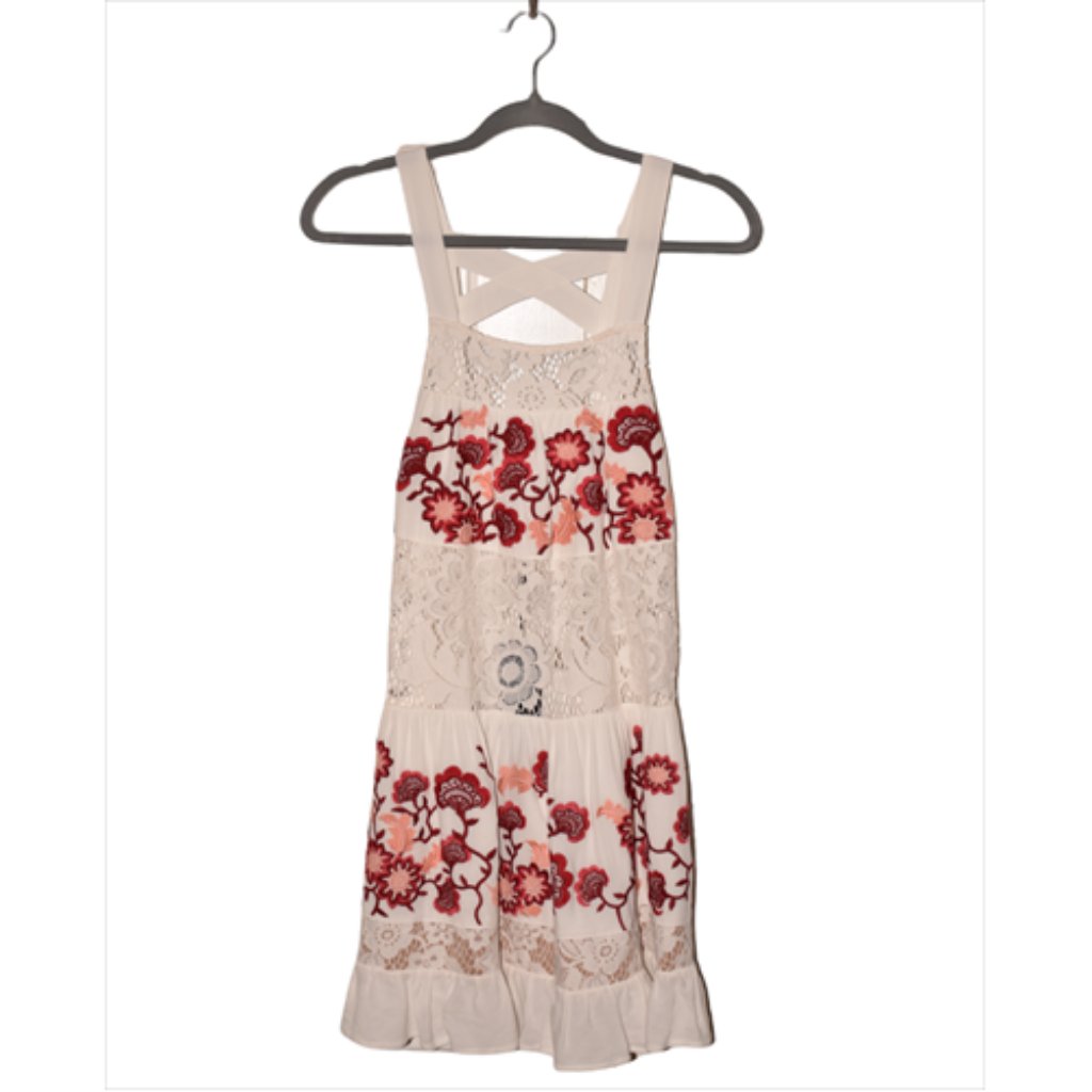 For Love & Lemons New Lace Embroidered Floral Mini Dress Xs